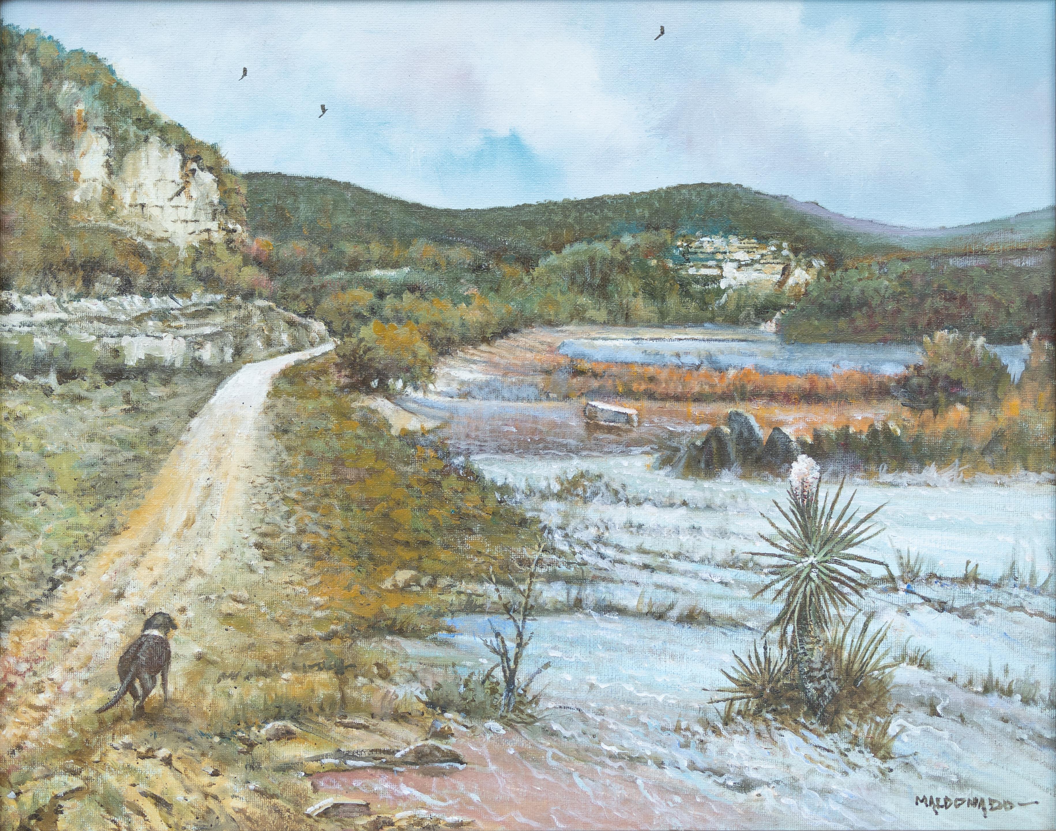 Daniel Maldonado Landscape Painting – „Garner State Park“ texanische Hügellandschaft