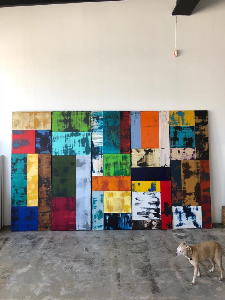 Daniel Maltzman Multiple Canvases Colorful Representational
