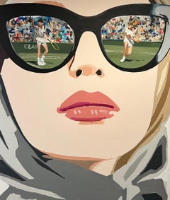 Woman Deflects 70's Tennis