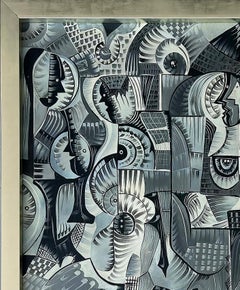 Daniel Morales Kubanischer Amerikaner  Abstraktes Gemälde auf Leinwand, 1970er-Jahre