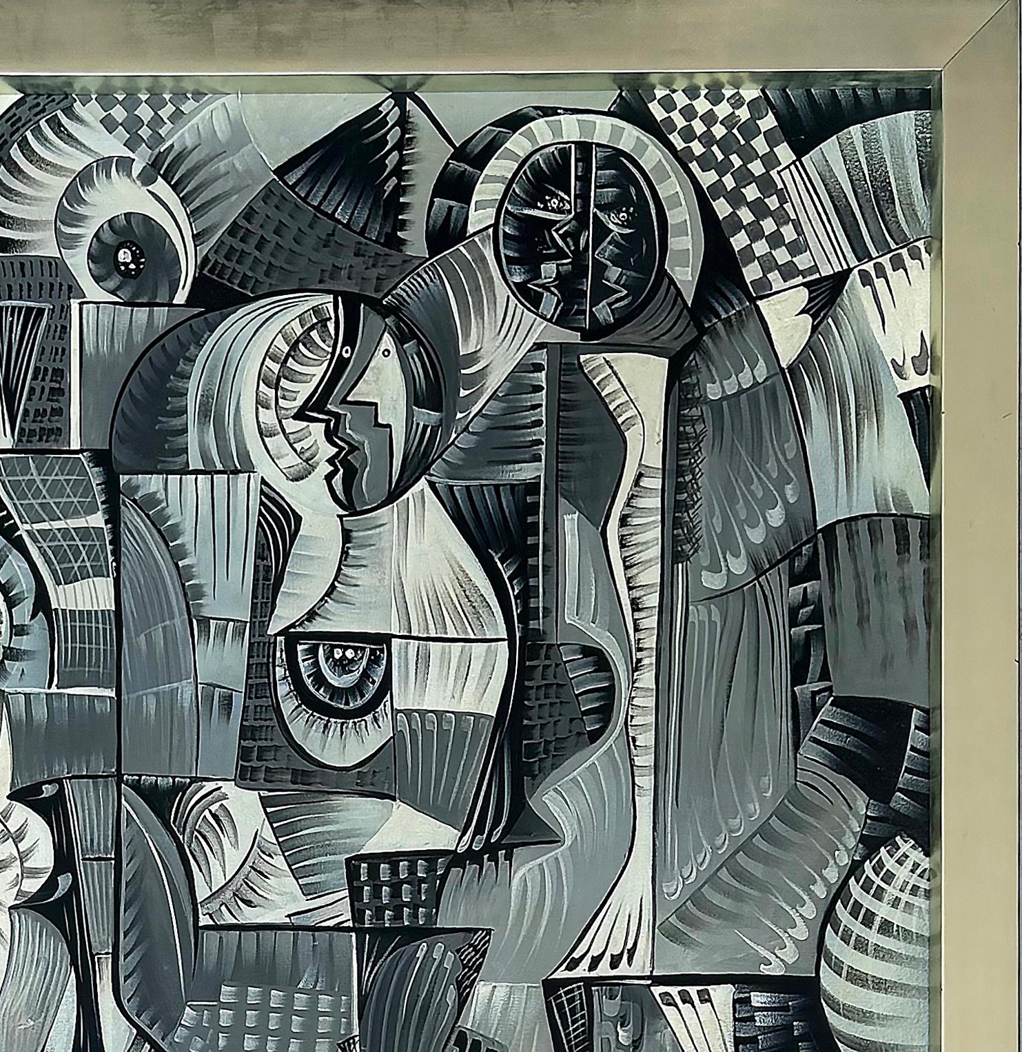 Daniel Morales Kubanischer Amerikaner  Abstraktes Gemälde auf Leinwand, 1970er-Jahre (amerikanisch) im Angebot