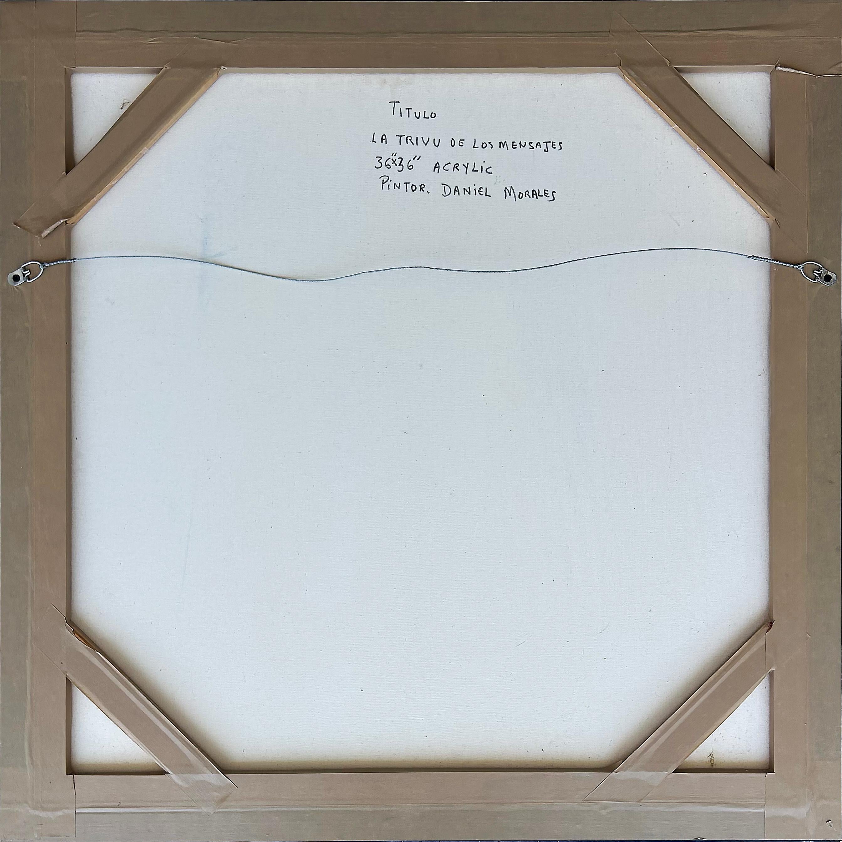 Daniel Morales Kubanischer Amerikaner  Abstraktes Gemälde auf Leinwand, 1970er-Jahre im Angebot 1