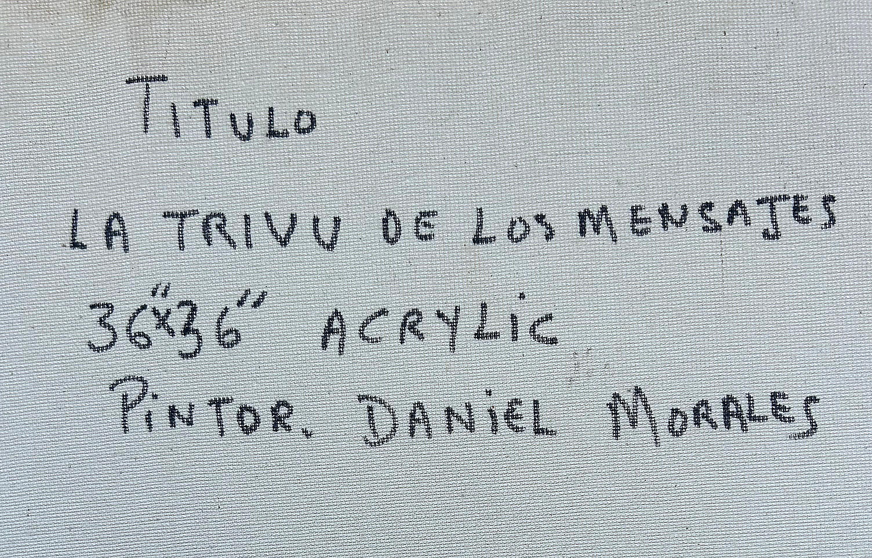 Daniel Morales Kubanischer Amerikaner  Abstraktes Gemälde auf Leinwand, 1970er-Jahre im Angebot 2
