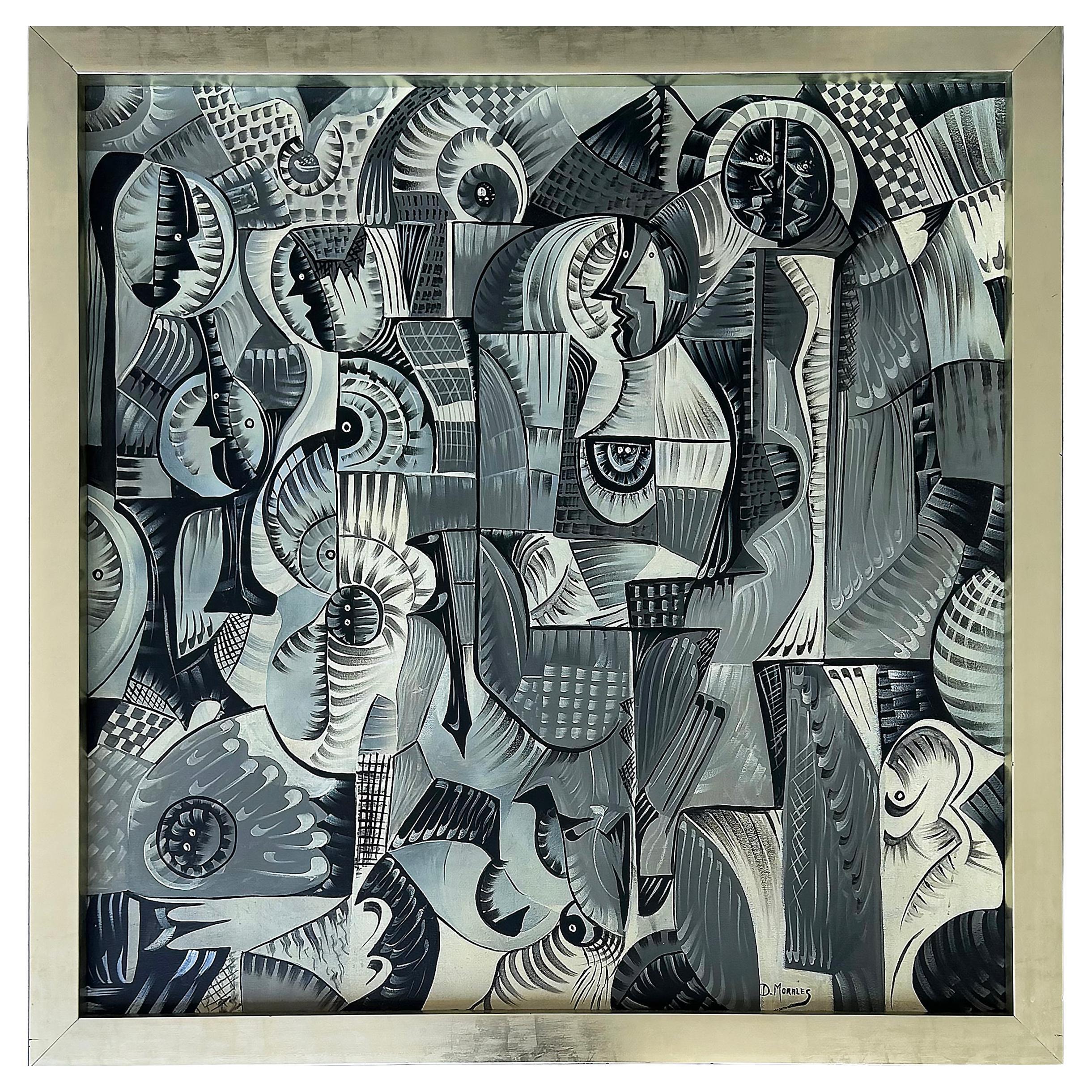 Daniel Morales cubano-americano  Pittura astratta su tela, anni '70