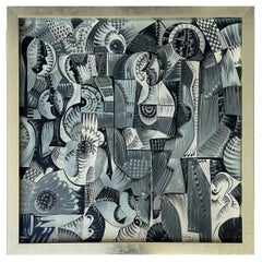 Daniel Morales Cubano Americano  Pintura abstracta sobre lienzo, años 70