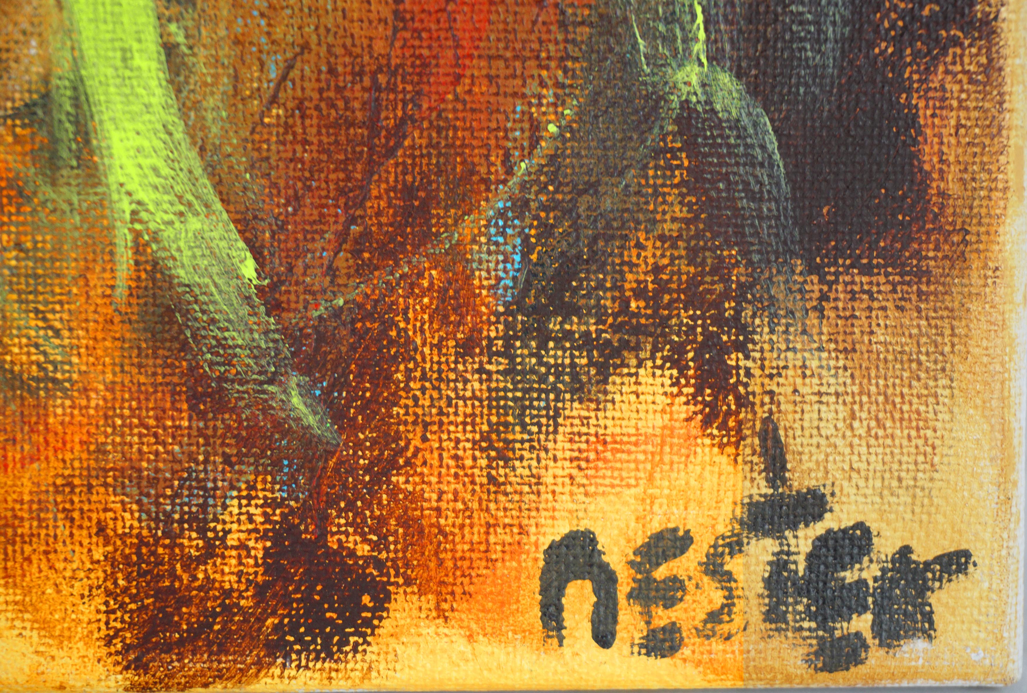 Le lion expressionniste abstrait fauviste - Fauvisme Painting par Daniel Nester