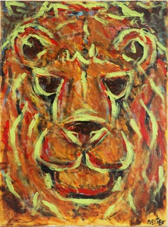 Fauvist Abstract Expressionist Lion
