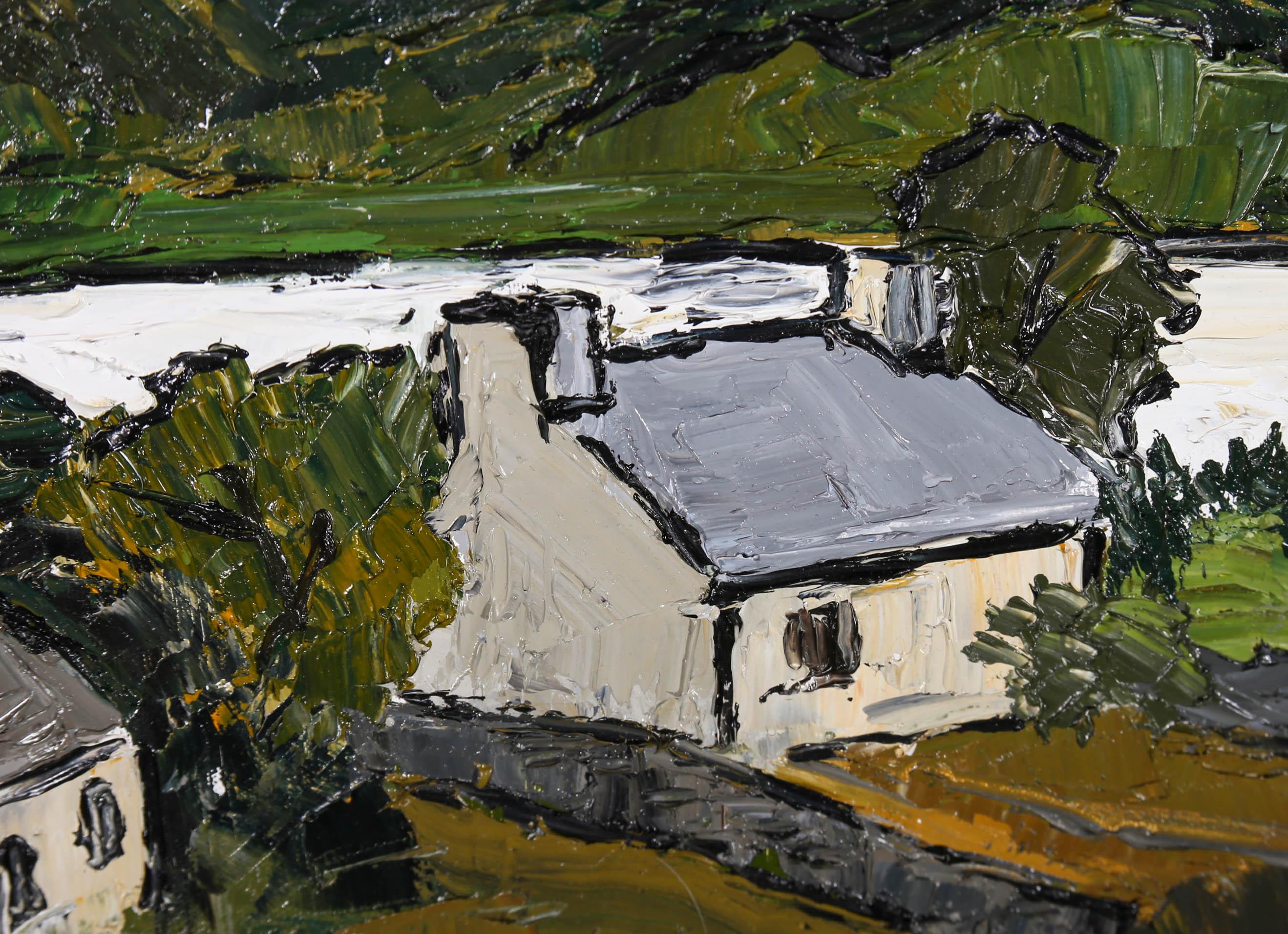 Daniel Nichols After Kyffin Williams - Contemporary Oil, Little Stone Cottages 4