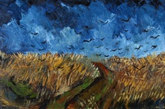Daniel Nichols After Van Gogh - Contemporary Oil, Wheatfield with Crows