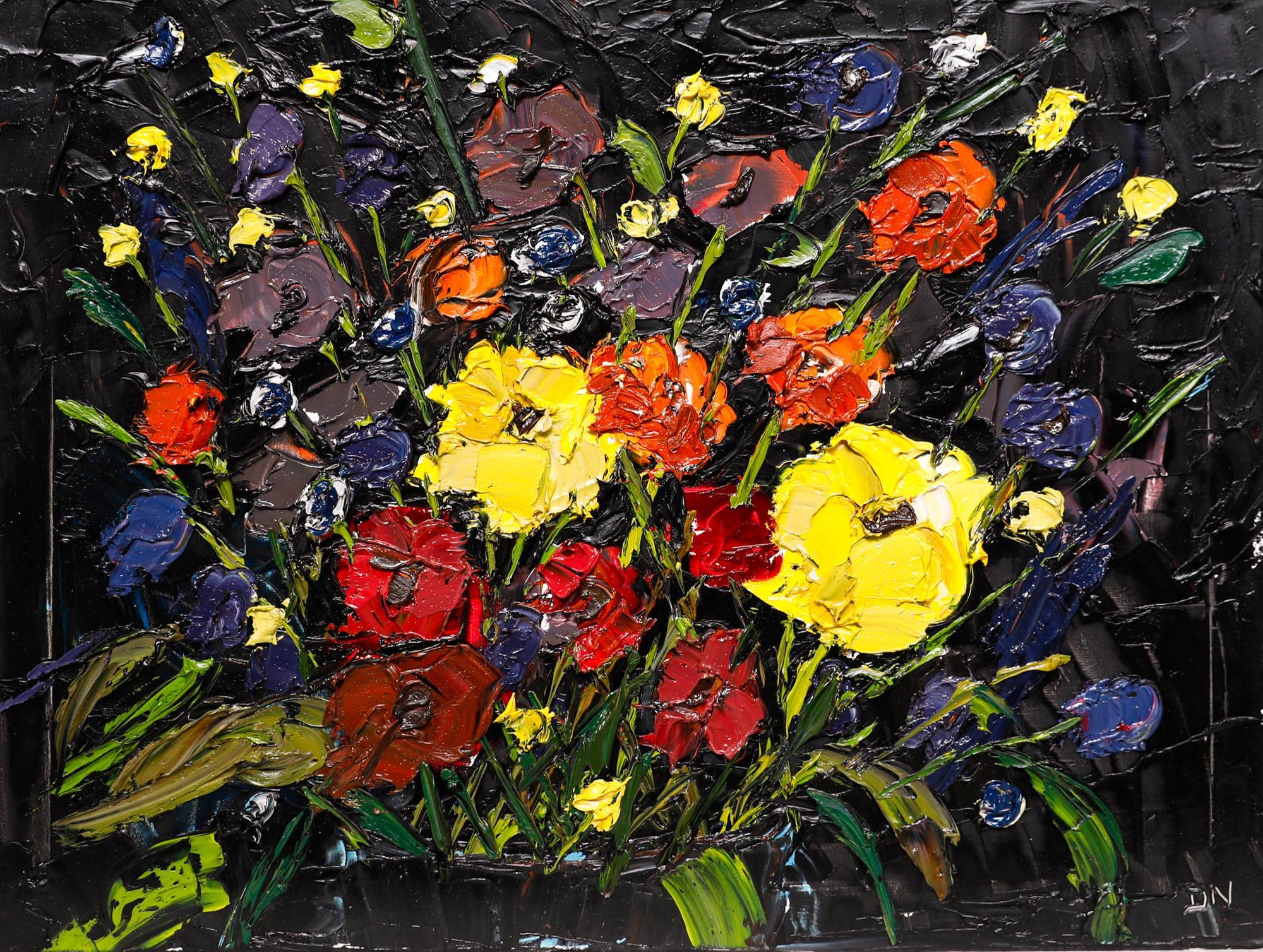 Daniel Nichols - Contemporary Oil, A Spray of Poppies For Sale 1
