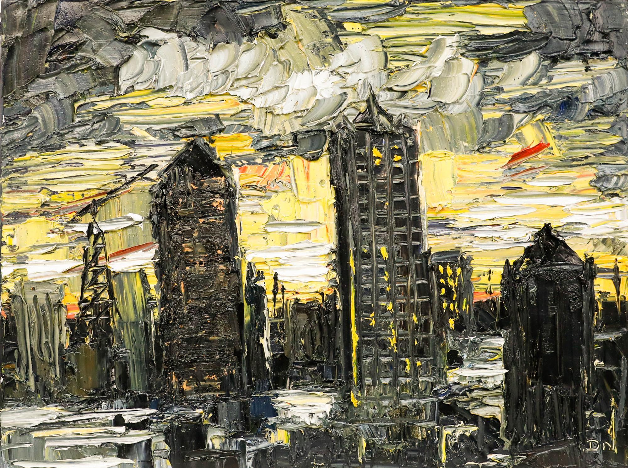 Daniel Nichols - Contemporary Oil, Abstract Canary Wharf For Sale 1