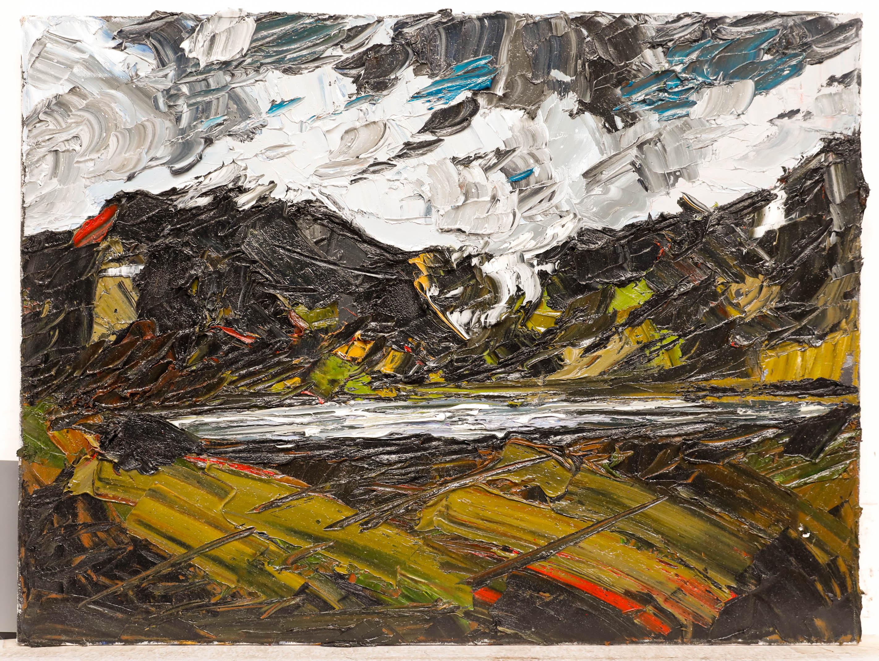 Captured using an impasto technique. Inscribed verso. On canvas.