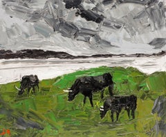Daniel Nichols - Contemporary Oil, Cattle in the Field