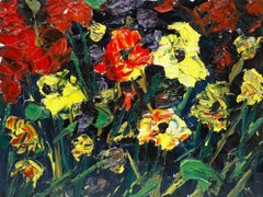 Daniel Nichols - Contemporary Oil, Flowers in a Field
