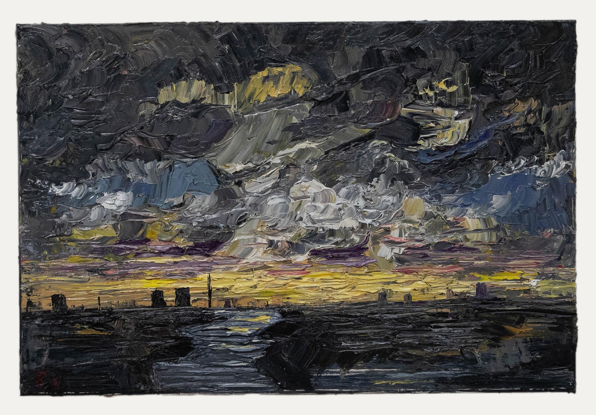 Daniel Nichols - Olio contemporaneo, paesaggio industriale 1
