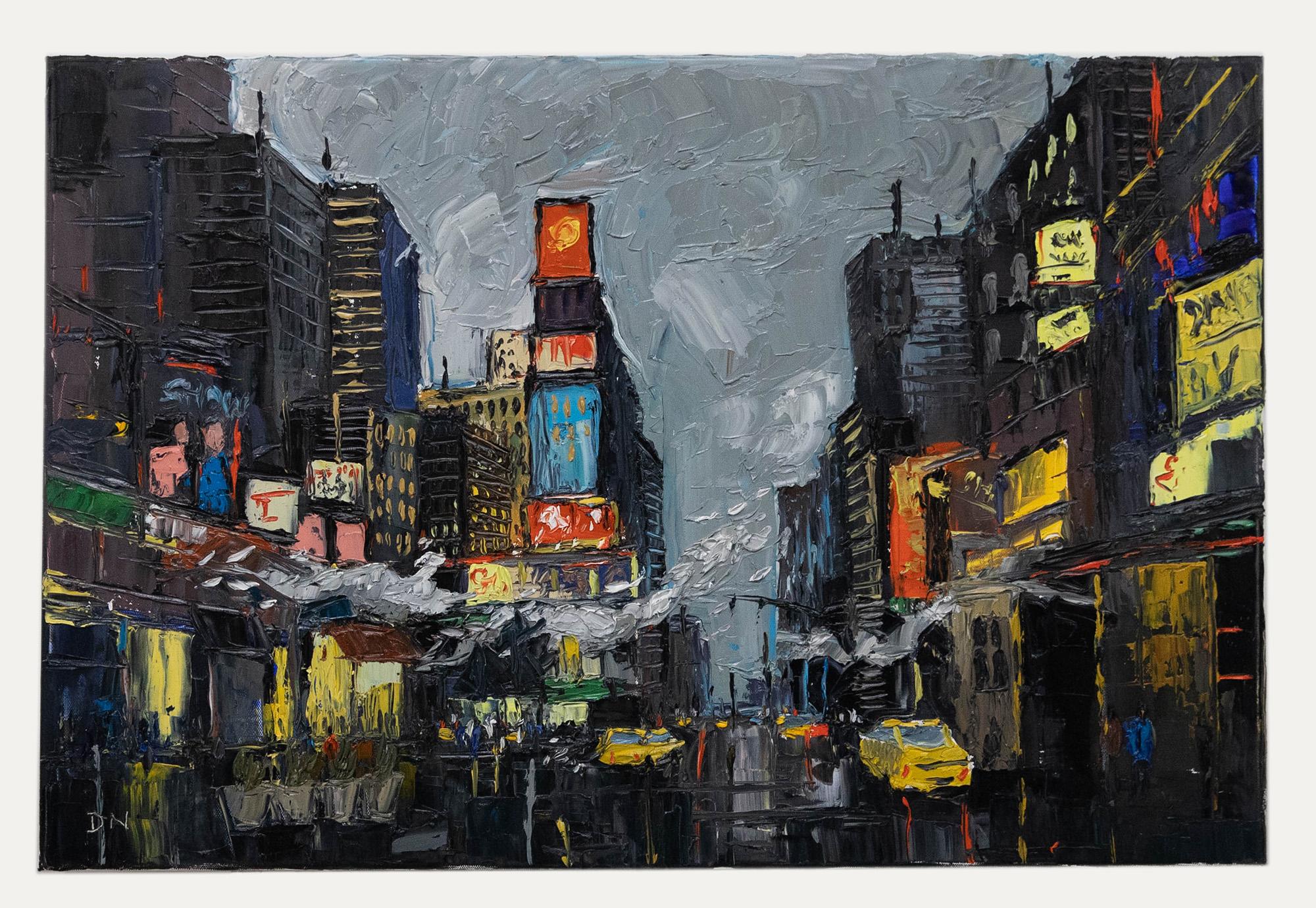 Daniel Nichols - Olio contemporaneo, Luci di Shanghai in vendita 1