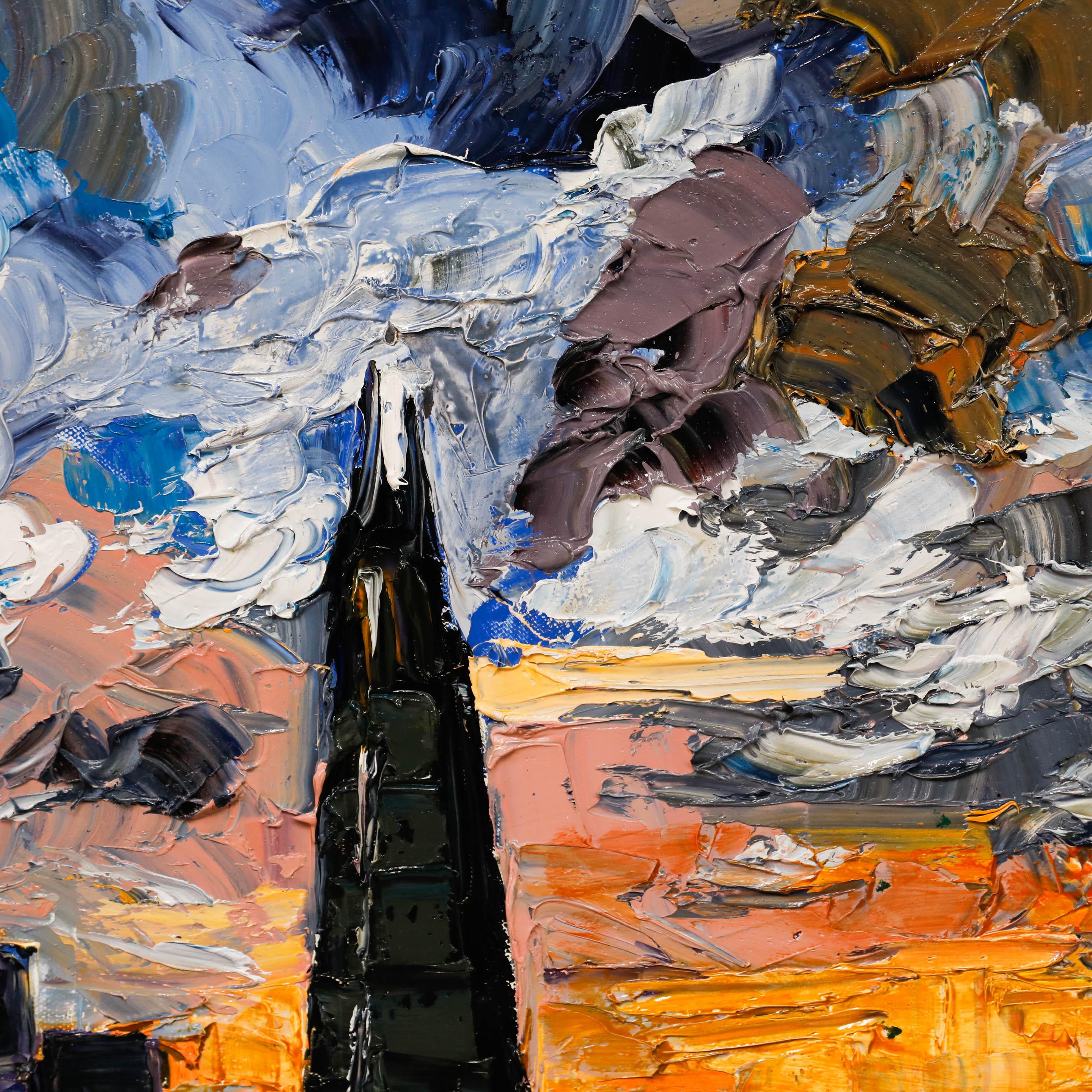 Daniel Nichols - Olio contemporaneo, Tramonto a Londra in vendita 3