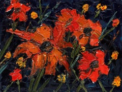 Daniel Nichols - Contemporary Oil, Orange Echinacea
