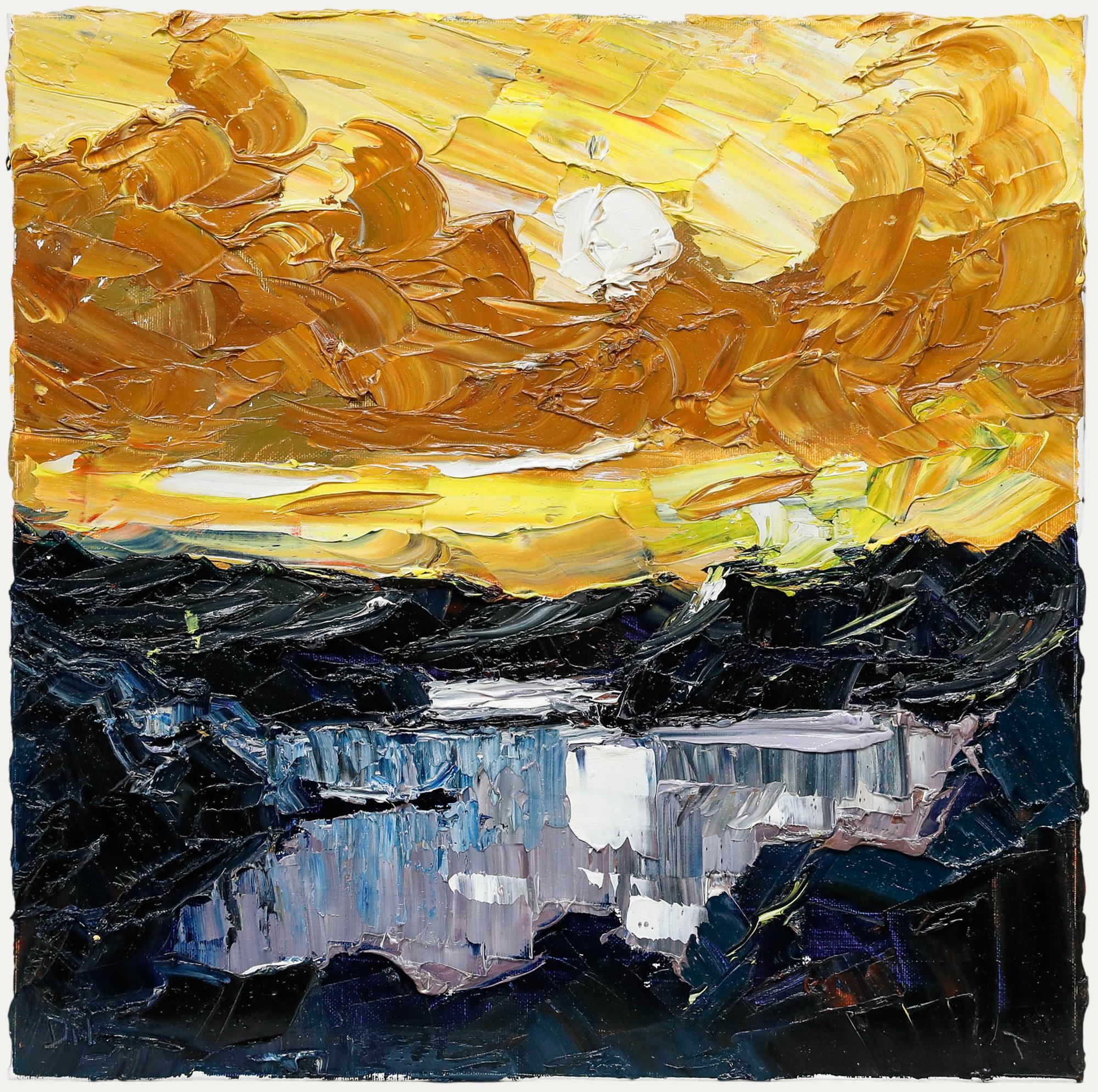 Eine stimmungsvolle Impasto-Landschaft von Daniel Nichols nach Kyffin Williams. Die Initialen befinden sich unten links. Auf Leinwand auf Keilrahmen.