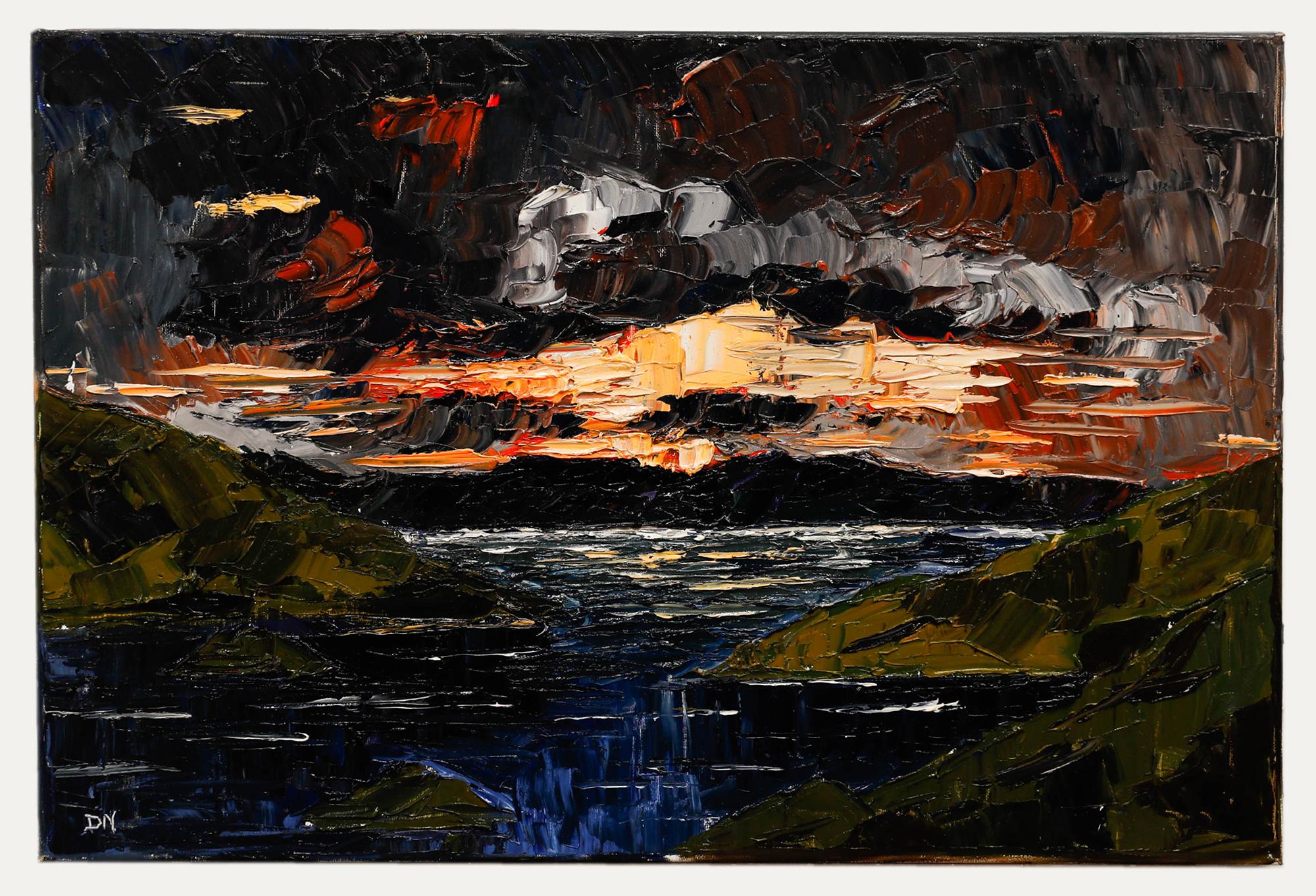 Daniel Nichols - Zeitgenössisches Öl, Himmel über Shetland im Angebot 1
