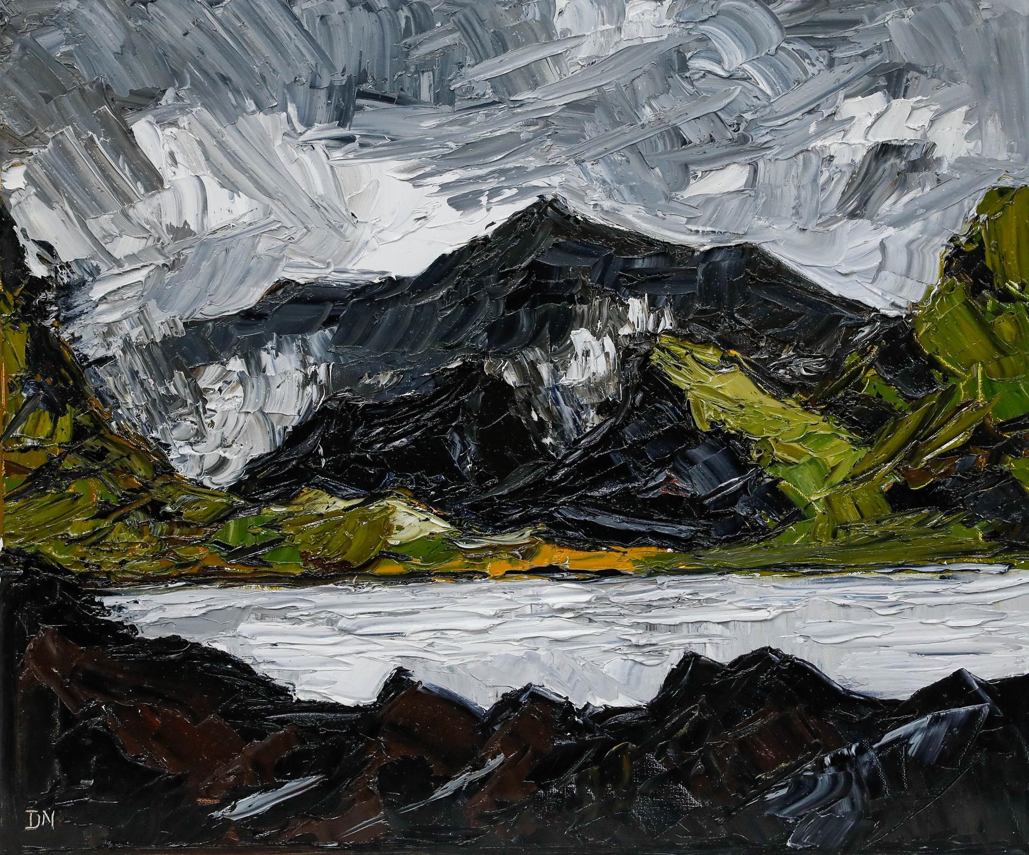 Daniel Nichols - Contemporary Oil, Snowdon from Nantlle Valley For Sale 1