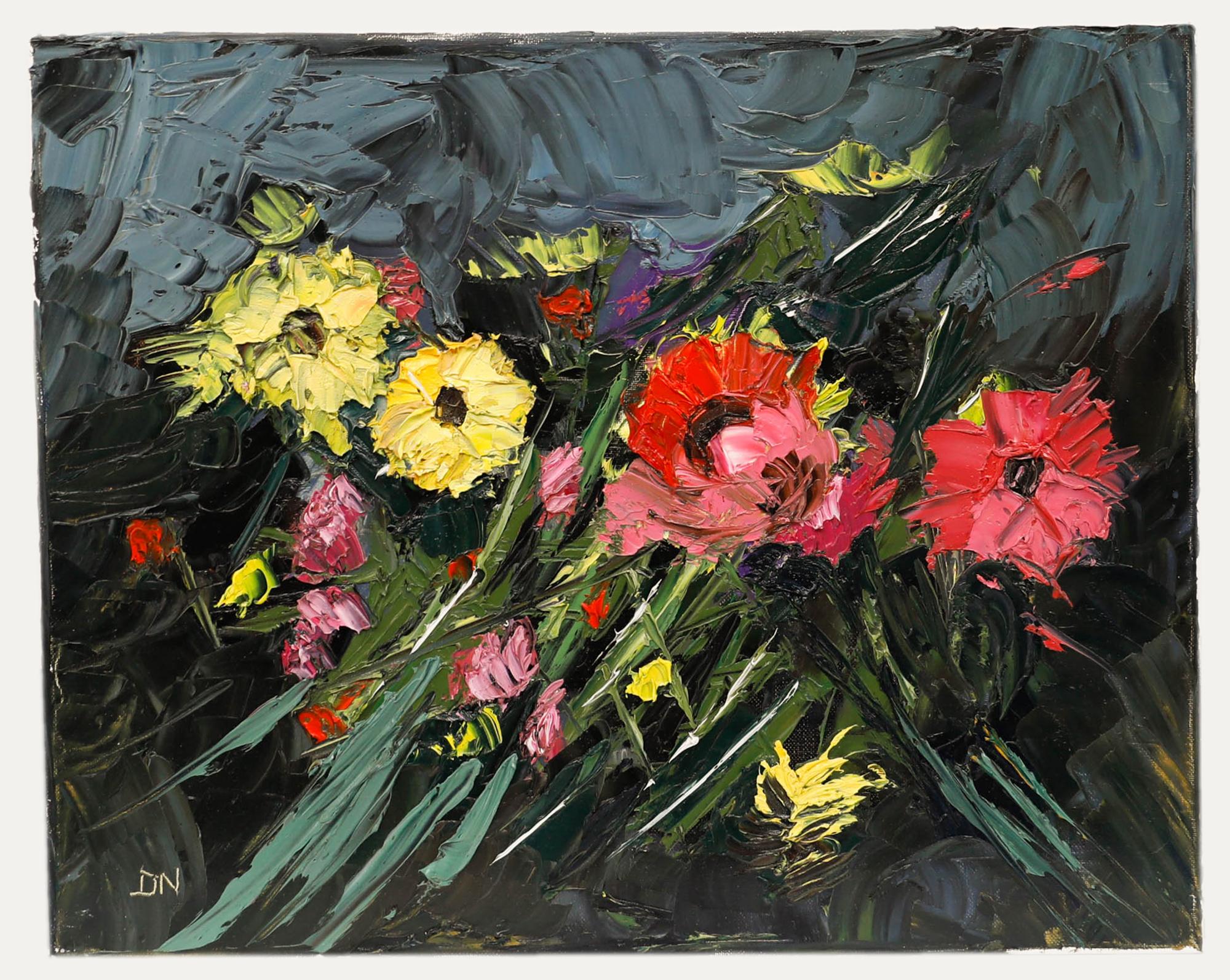 Daniel Nichols - Olio contemporaneo, Fiori d'estate in vendita 1