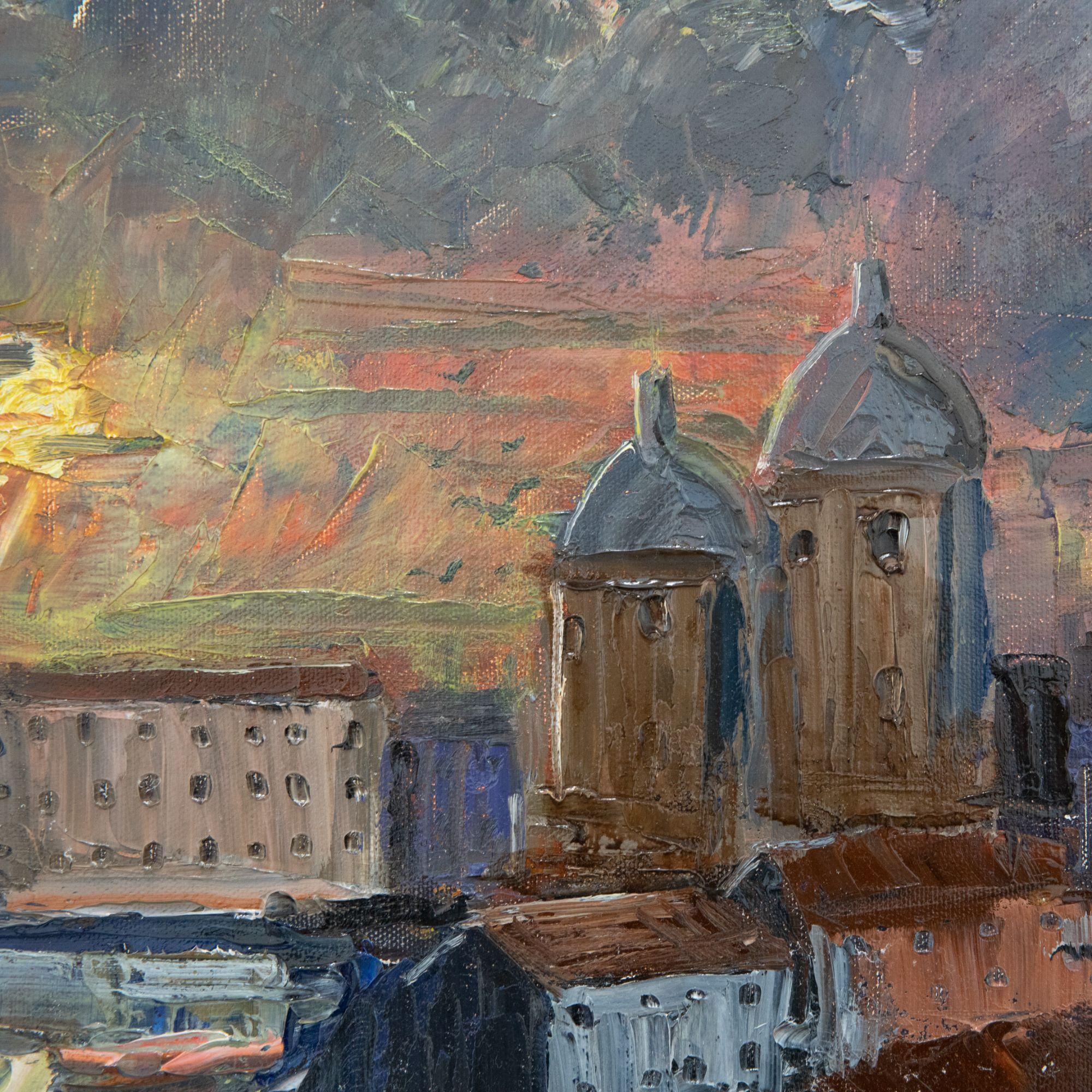 Daniel Nichols - Contemporary Oil, Sunset Over Rome For Sale 2