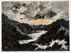 Daniel Nichols - Contemporary Oil, Welsh Mountain Sunset