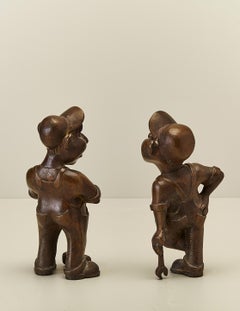 Sculture in bronzo di Daniel Oates "Hank & Frank Happy Workers