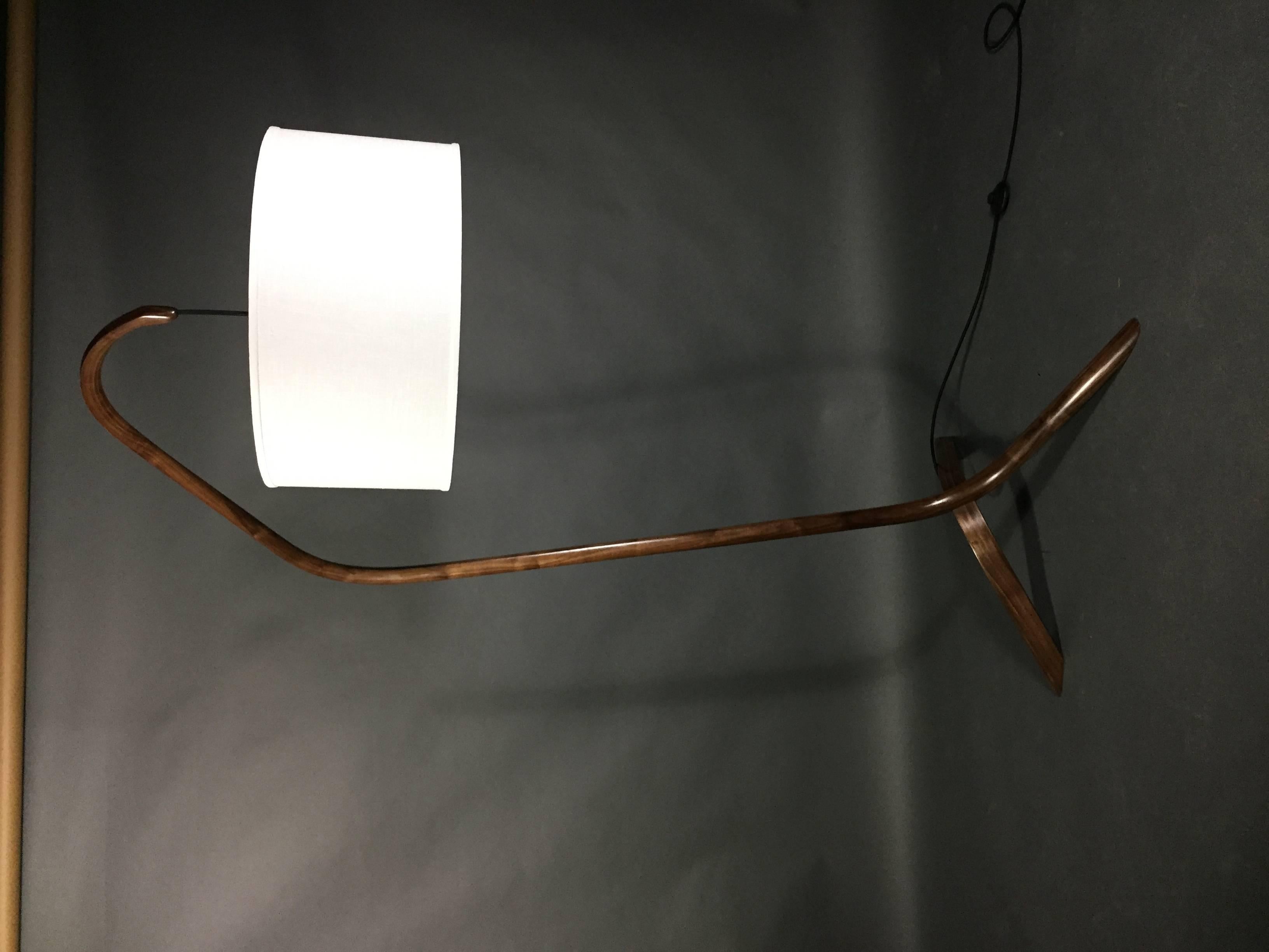 Daniel Oates Steambent Floor Lamp in Walnut, 21st Century, USA For Sale 4