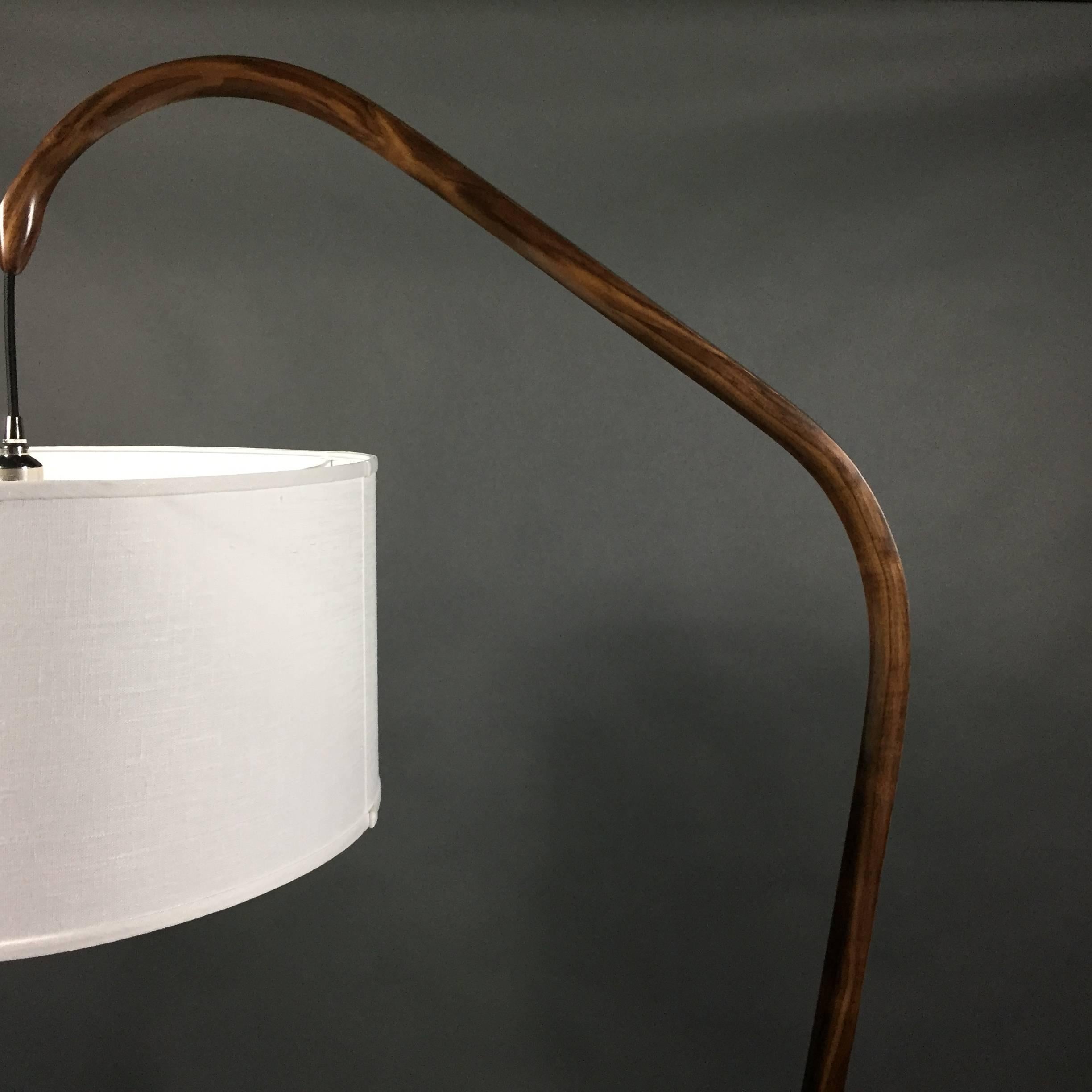 American Daniel Oates Steambent Floor Lamp in Walnut, 21st Century, USA For Sale