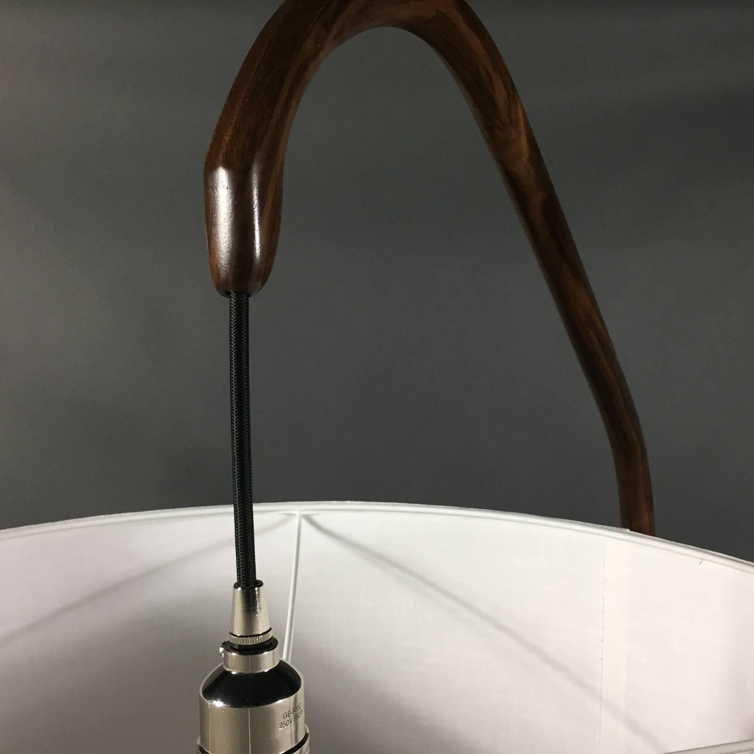 Daniel Oates Steambent Floor Lamp in Walnut, 21st Century, USA In Excellent Condition For Sale In Hudson, NY