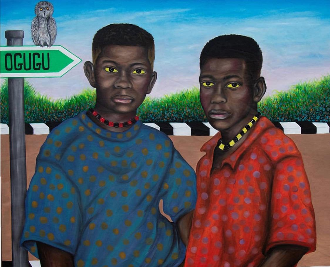 Brothers 1 - Painting by Daniel Oguche Junior
