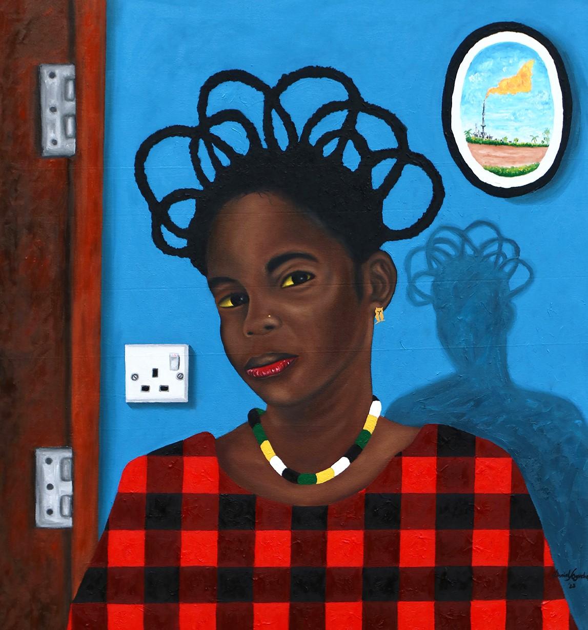 Lady in Red - Mixed Media Art by Daniel Oguche Junior