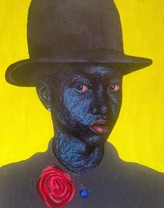Contre toute attente - 21e siècle, Contemporain, Portrait figuratif, Mode, Hommes