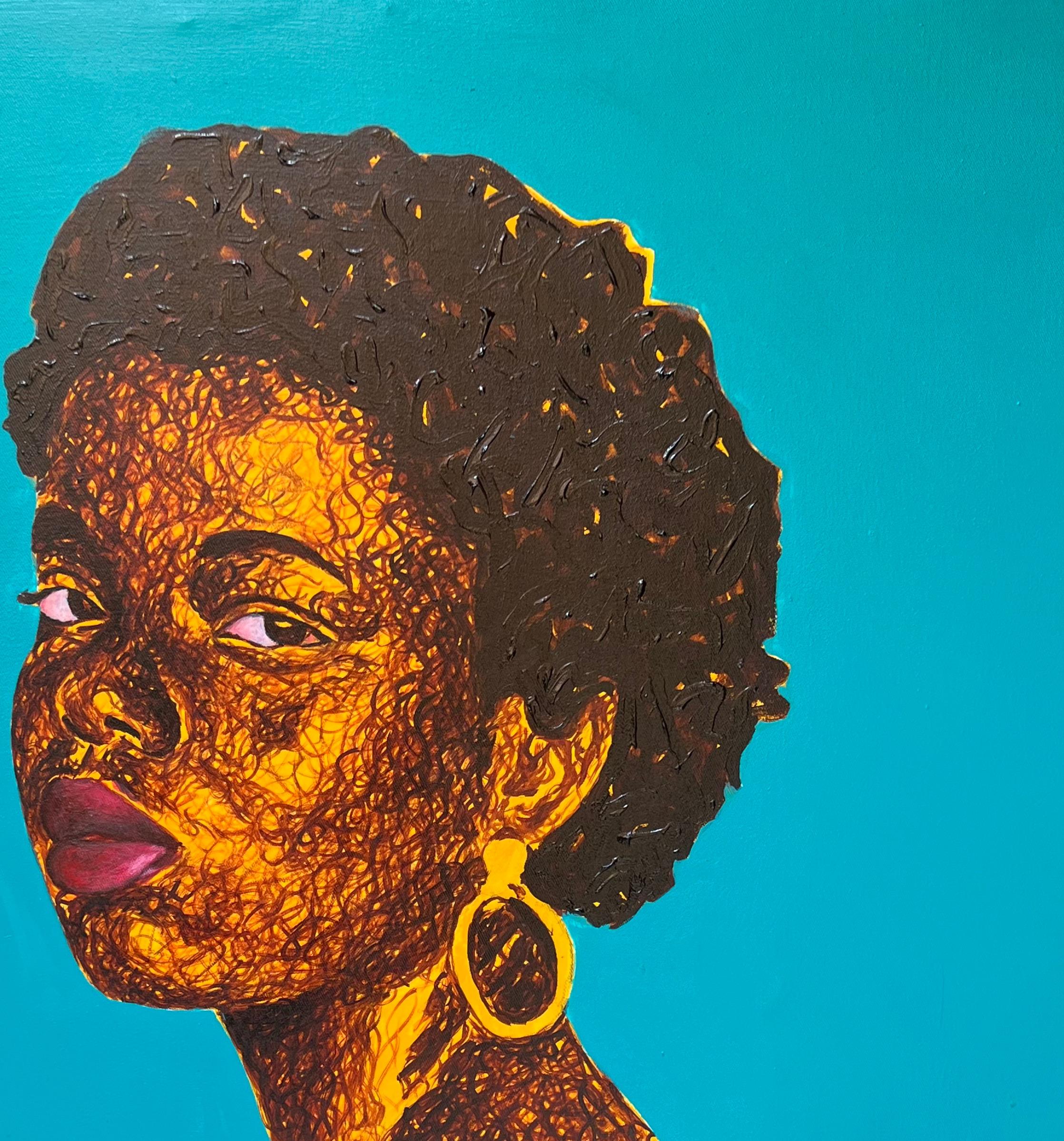 Atinuke (Prezioso dalla nascita) - Painting Contemporaneo di Daniel Owoeye