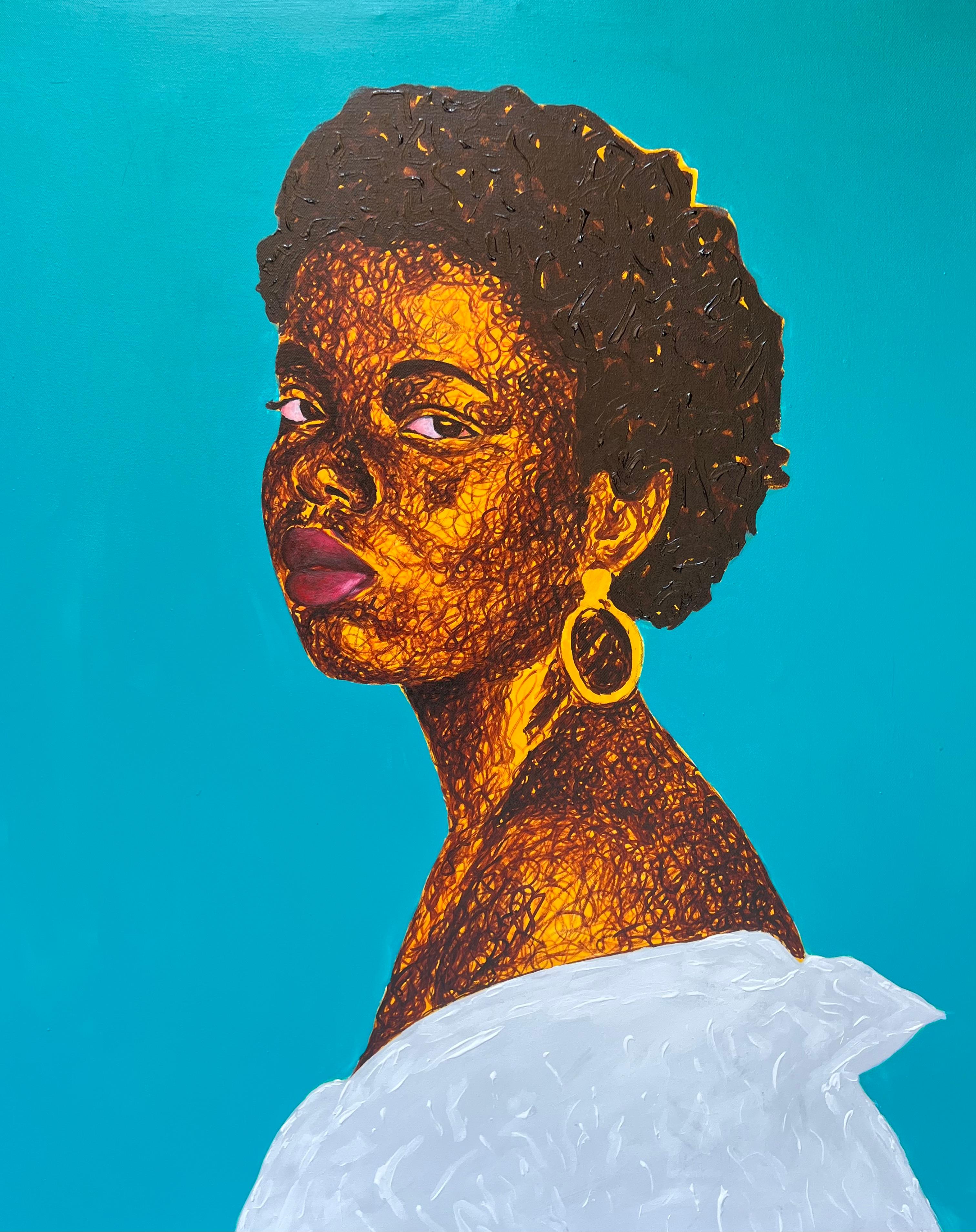Portrait Painting di Daniel Owoeye - Atinuke (Prezioso dalla nascita)