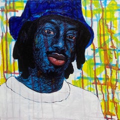 Blue Testament 1 -21st Century, Contemporary, Figurative Portrait, Modern Africa