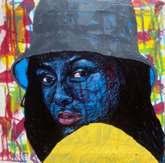 Blue Testament 4 -21st Century, Contemporary, Figurative Portrait, Modern Africa