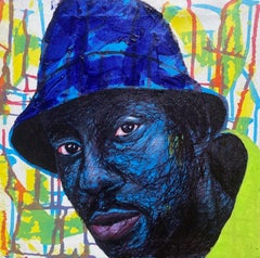Blue Testament 5 -21st Century, Contemporary, Figurative Portrait, Modern Africa