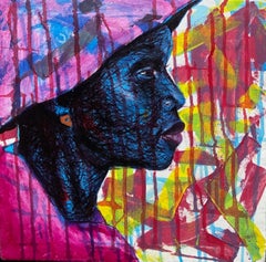 Blue Testament 7 -21st Century, Contemporary, Figurative Portrait, Modern Africa