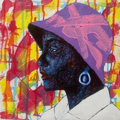 Blue Testament 8 -21st Century, Contemporary, Figurative Portrait, Modern Africa