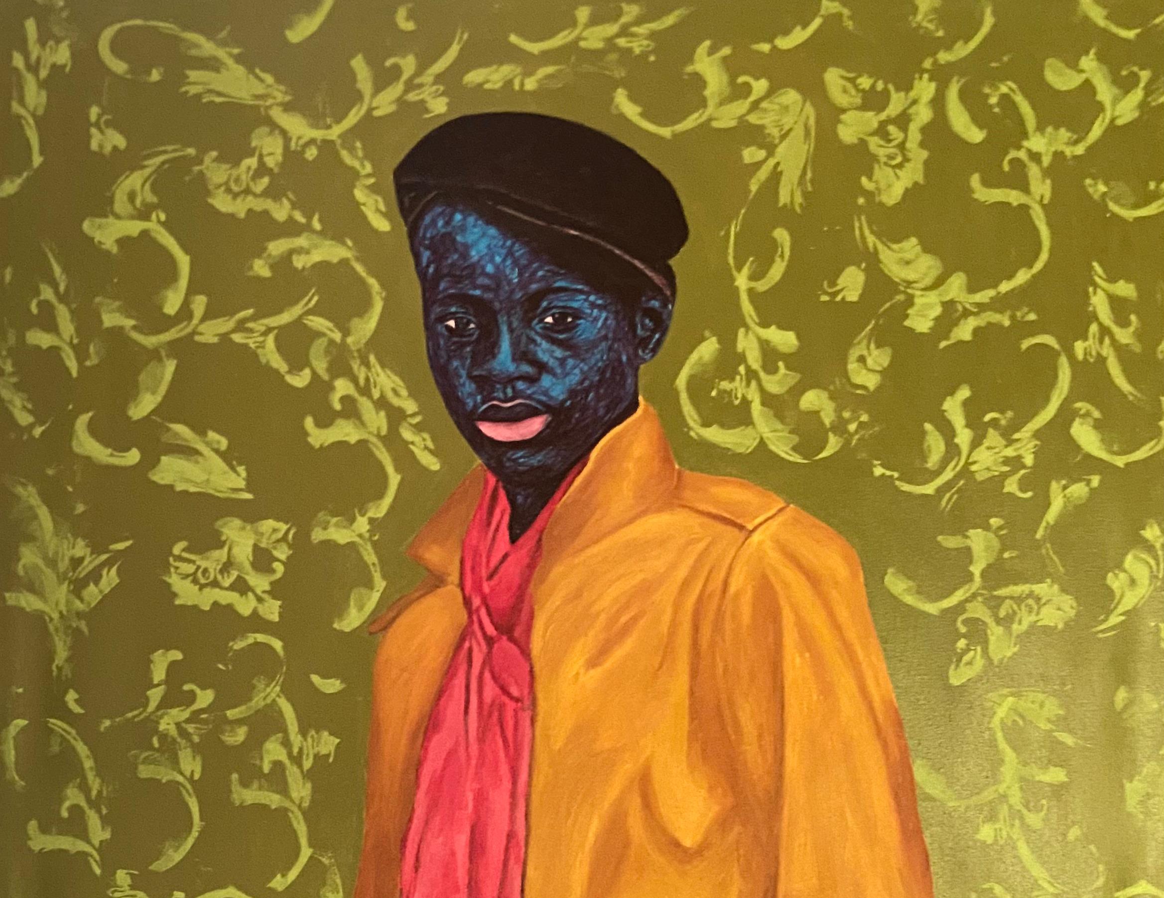 Boy London -21st Century, Contemporary, Figurative Portrait, Modern Fashion, Men - Expressionist Painting by Daniel Owoeye