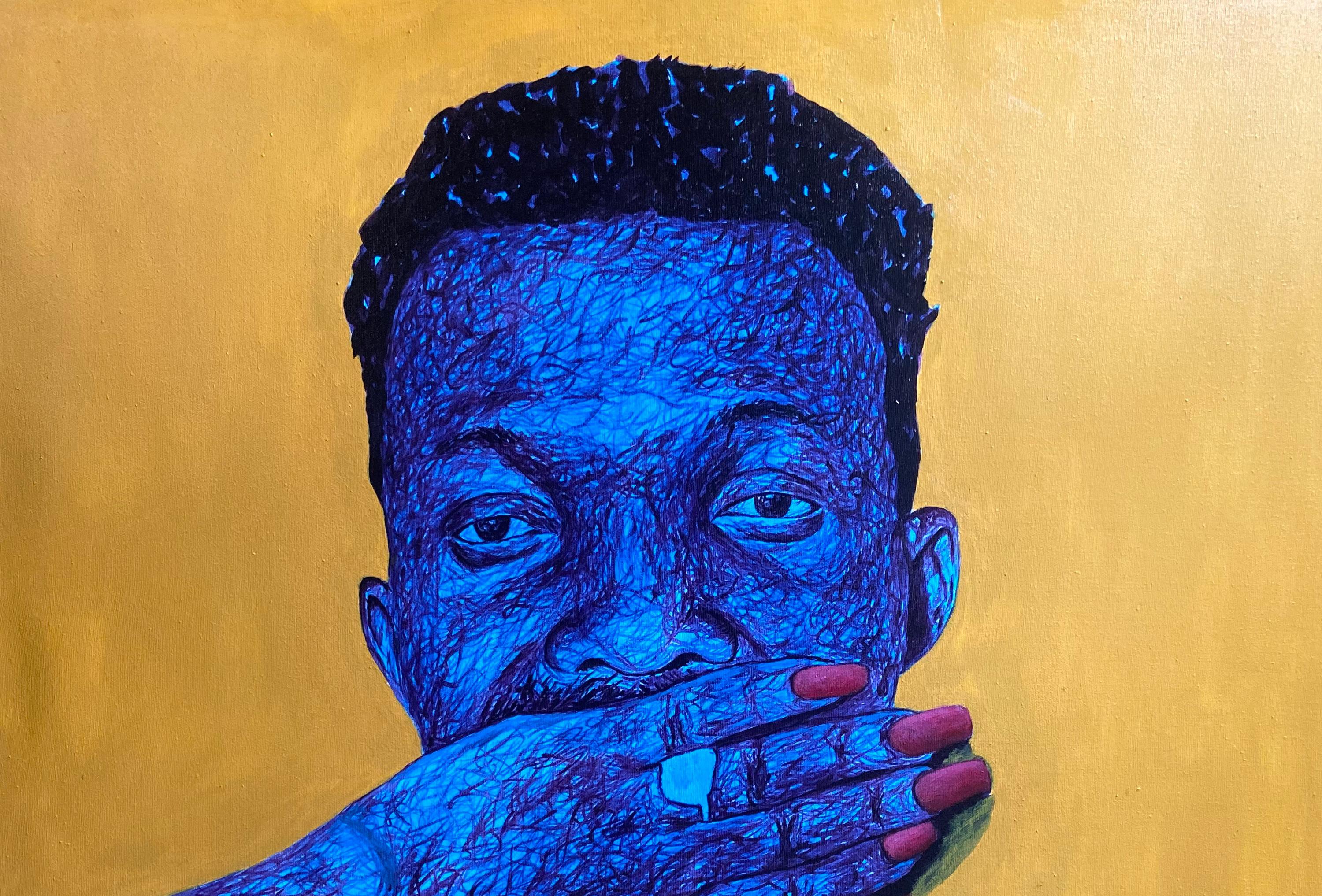 Confidant 1 -21e siècle, Contemporain, Portrait figuratif, Femmes, Amour moderne - Painting de Daniel Owoeye