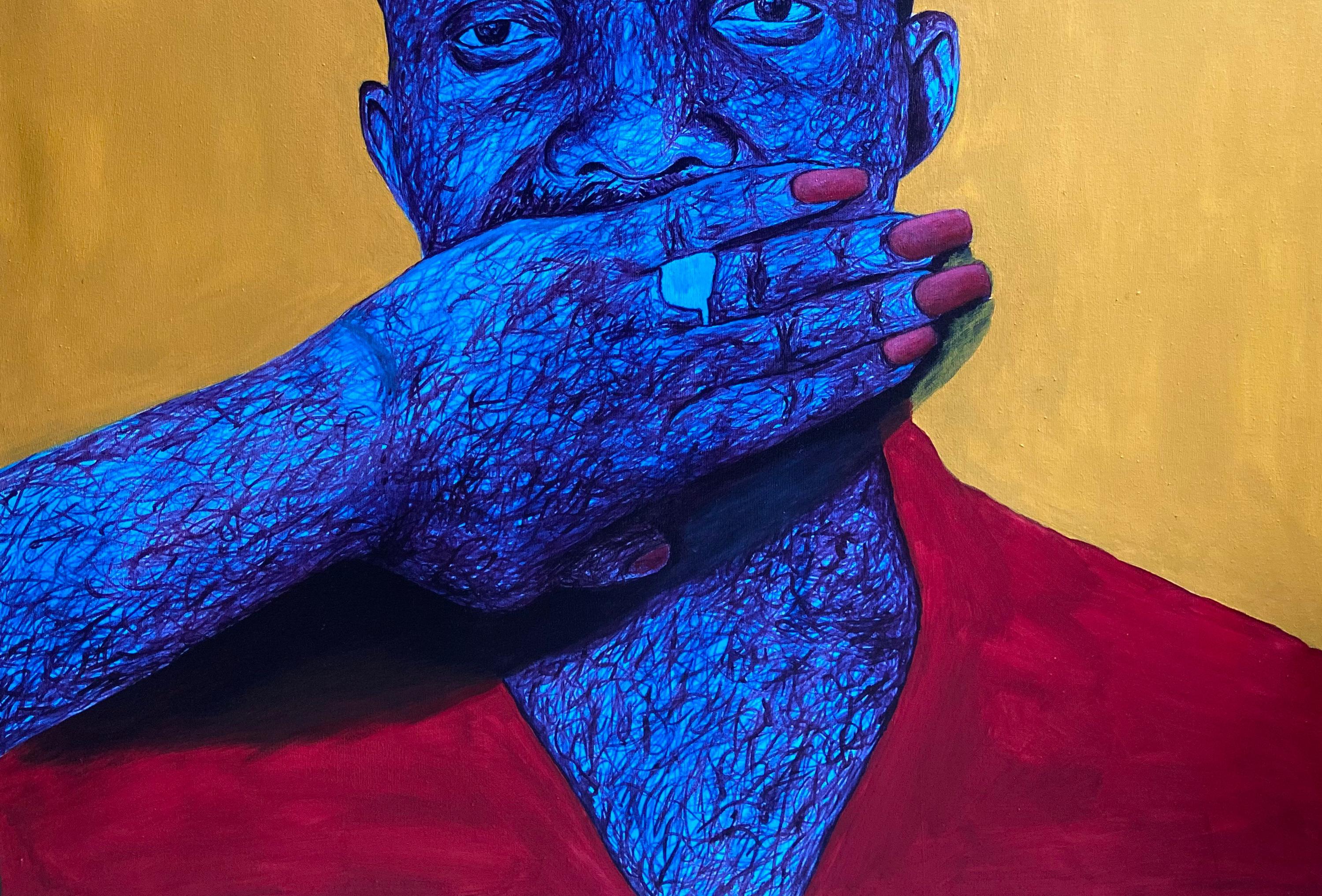 Confidant 1 -21e siècle, Contemporain, Portrait figuratif, Femmes, Amour moderne - Expressionniste Painting par Daniel Owoeye