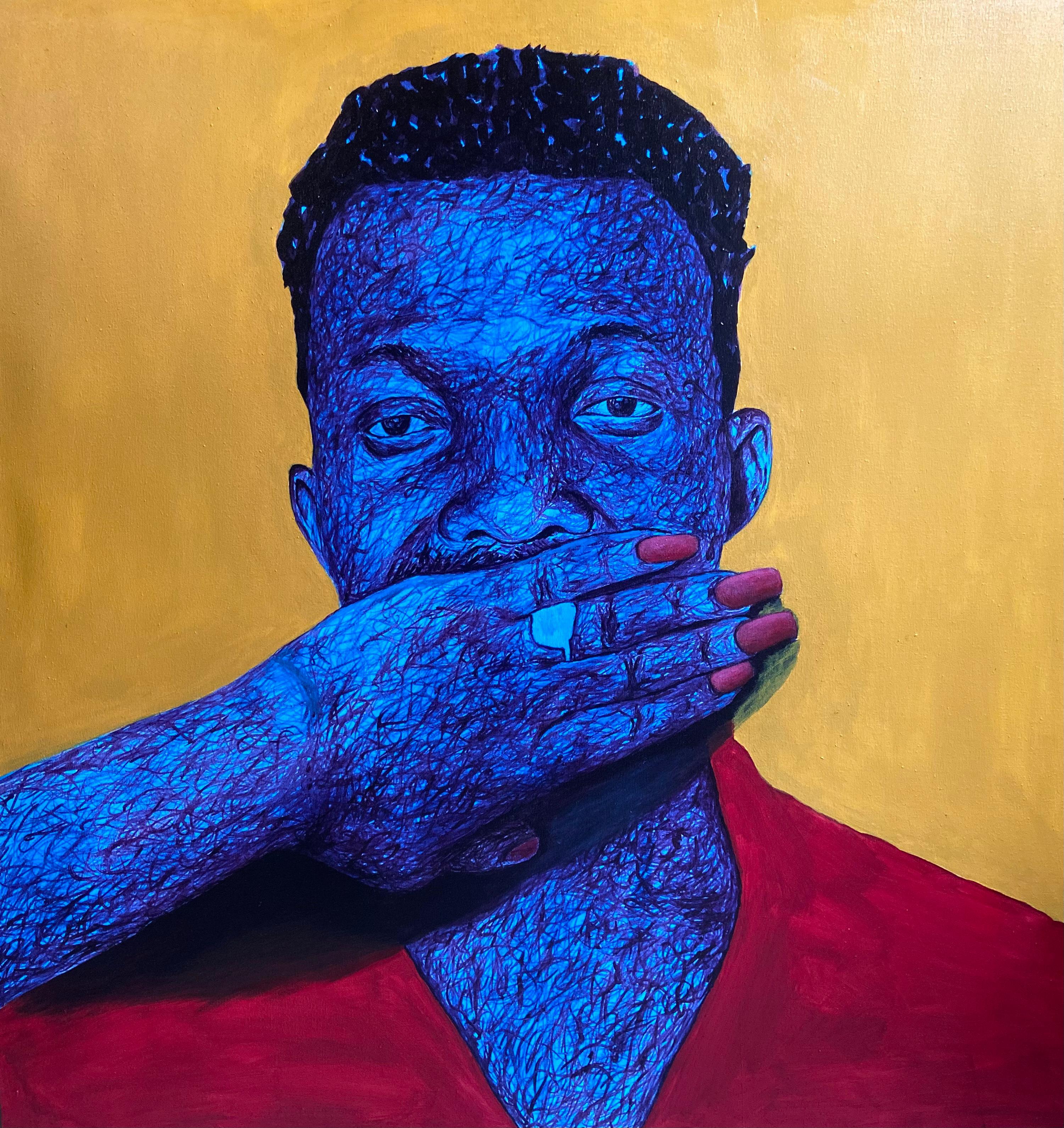 Portrait Painting Daniel Owoeye - Confidant 1 -21e siècle, Contemporain, Portrait figuratif, Femmes, Amour moderne