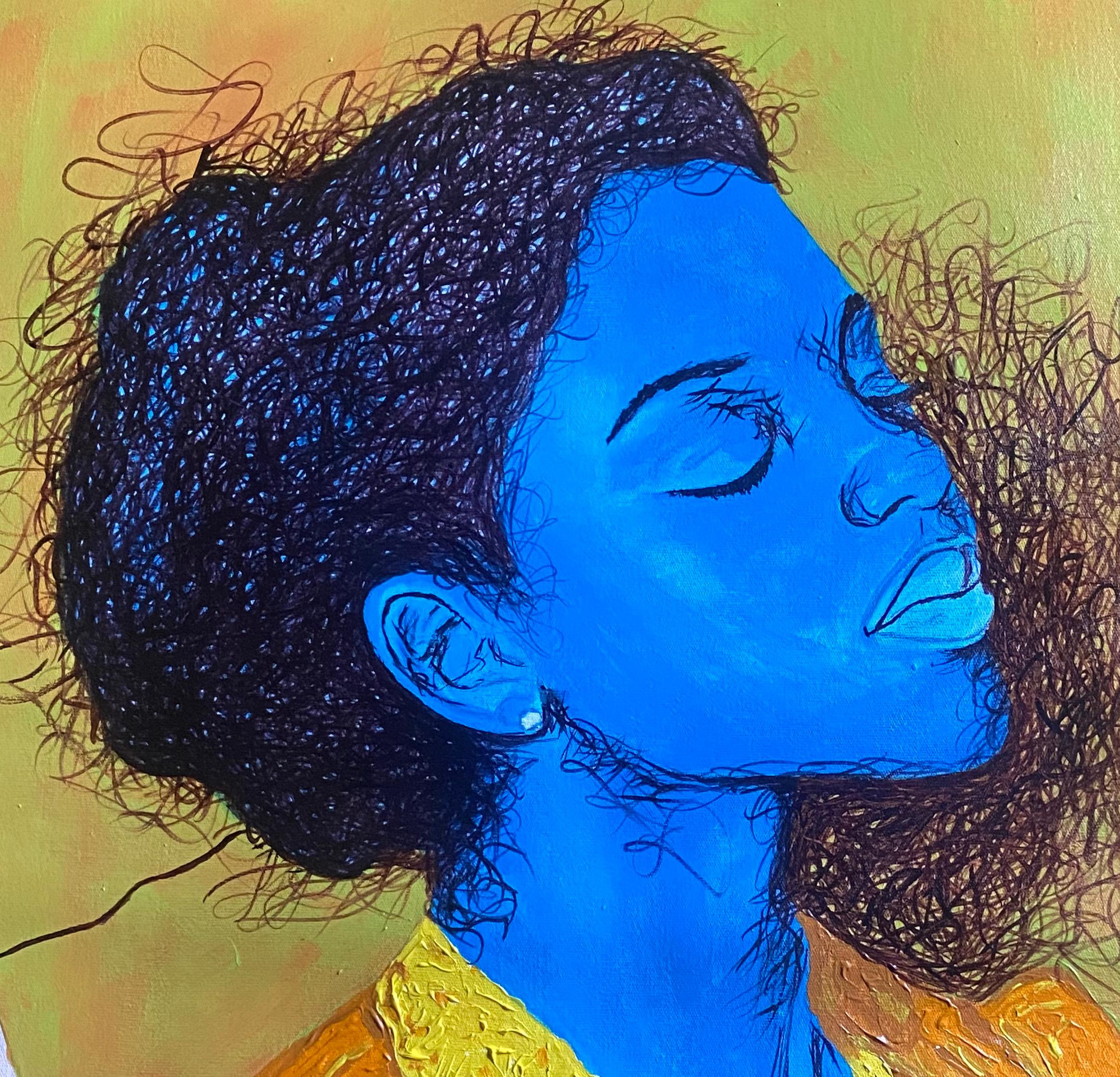 Quiet Vessel - 21. Jahrhundert, Zeitgenössisch, Figuratives Porträt, Modern, Afrika (Braun), Portrait Painting, von Daniel Owoeye