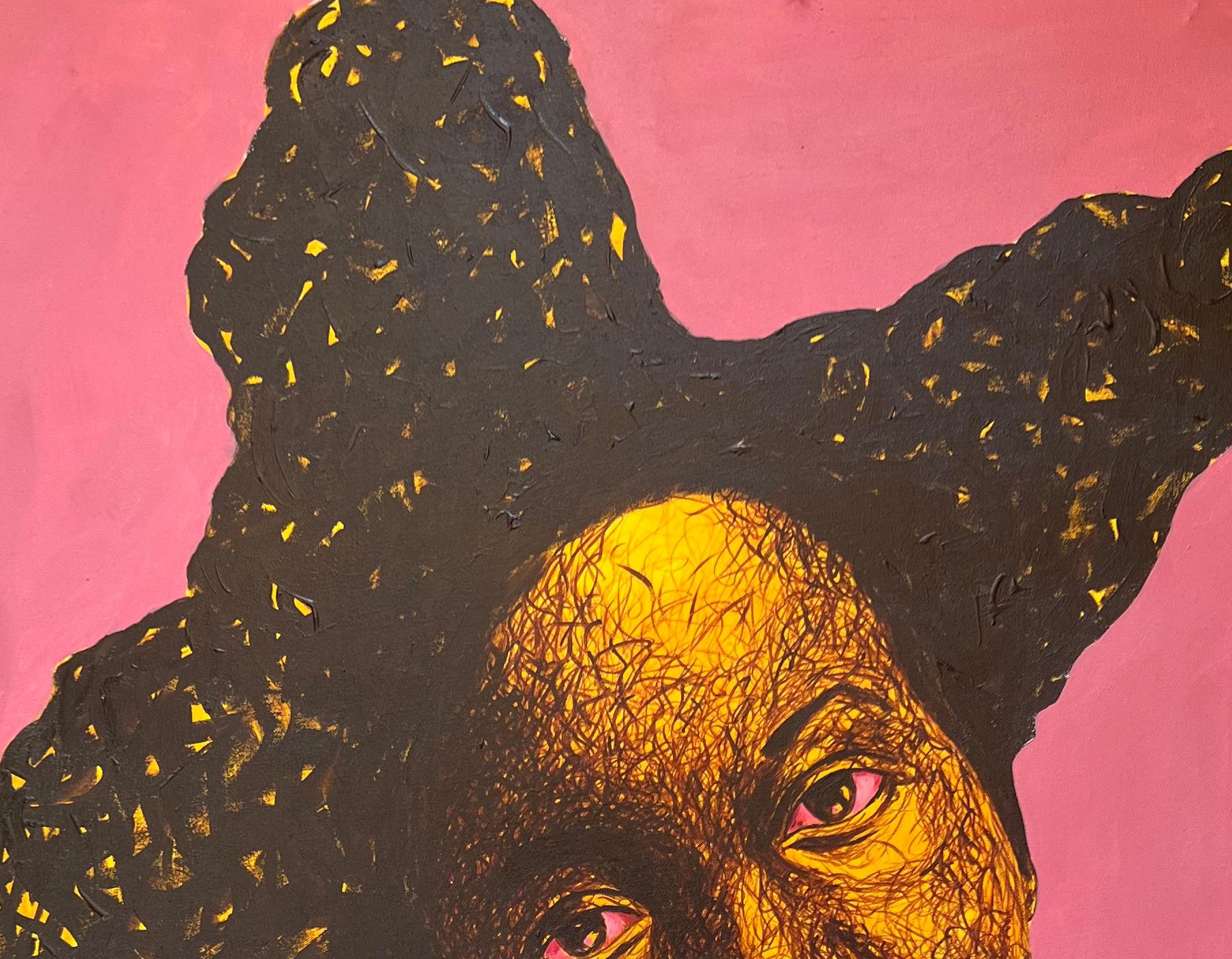 Red Eye - 21. Jahrhundert Contemporary, Figuratives Porträt, Frau starrt aufmerksam – Painting von Daniel Owoeye