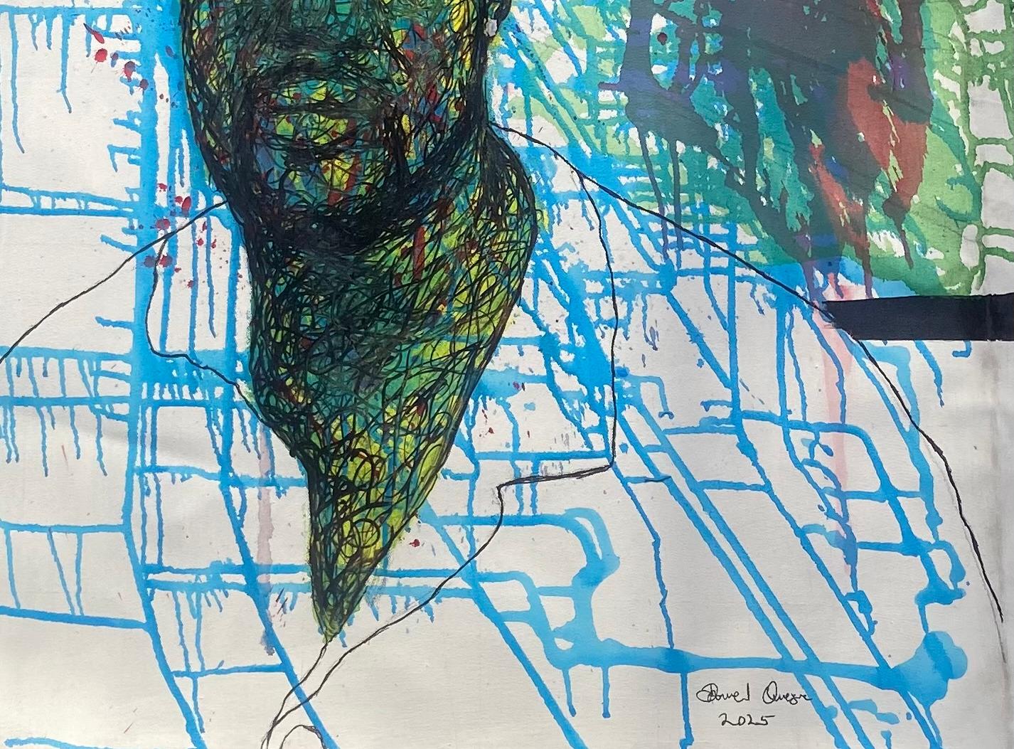 Sin título  -Siglo XXI, Contemporáneo, Retrato Figurativo, Moderno, Hombres, Colores - Painting Expresionista de Daniel Owoeye