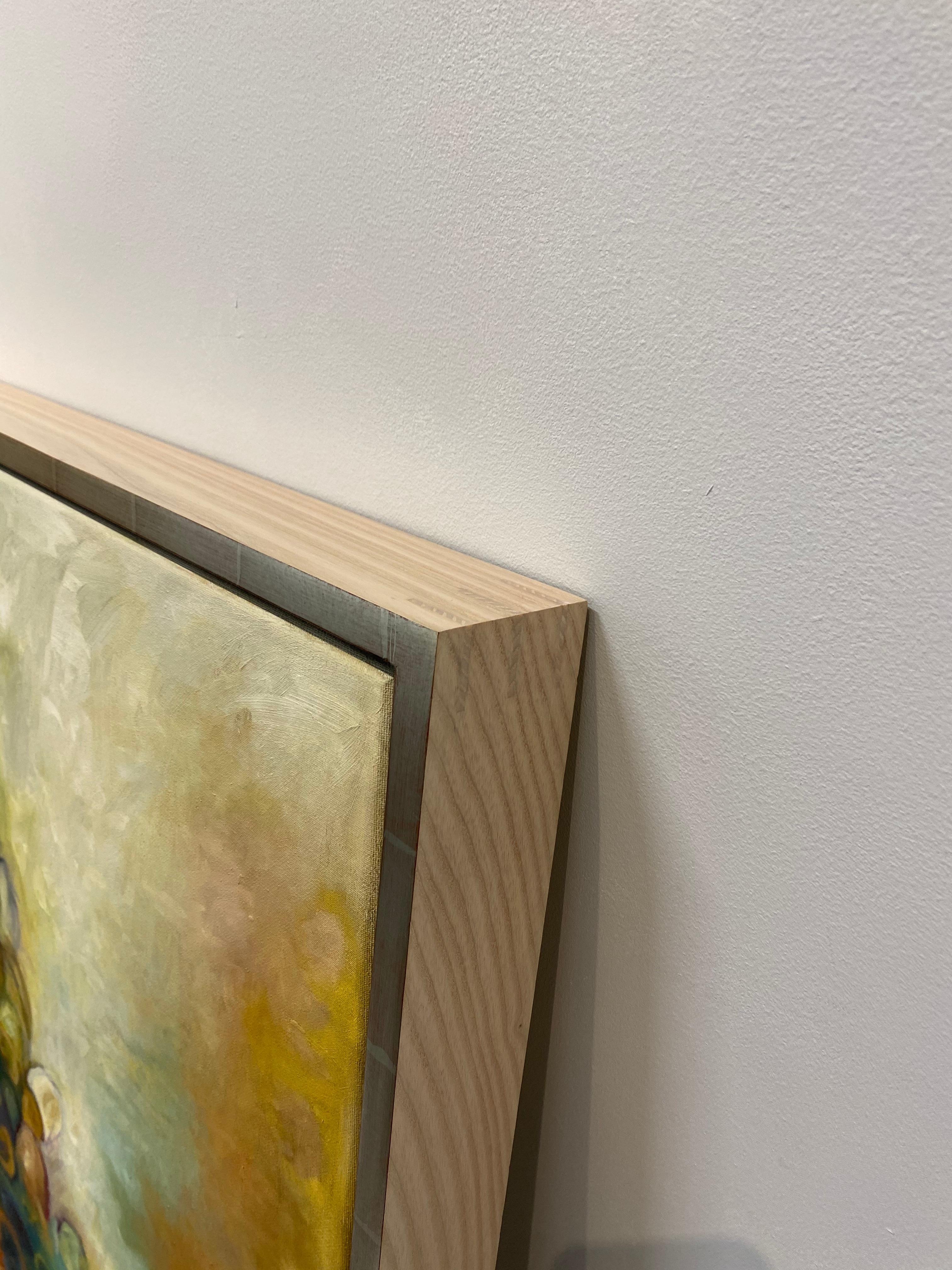 Círculos Uno, Naranja, Verde, Índigo, Cerceta, Violeta Oscuro Círculo Cuadrado Abstracto en venta 2